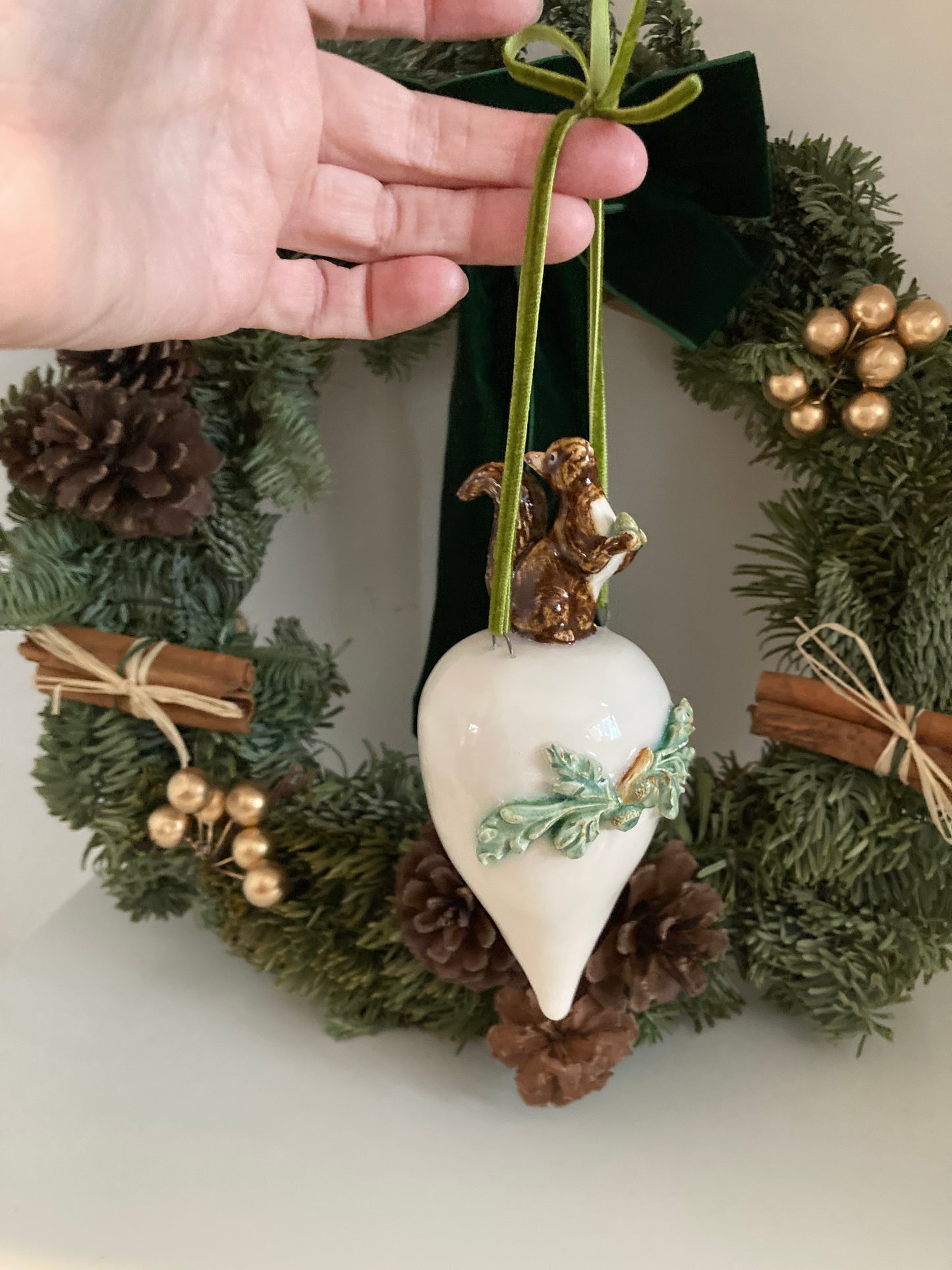 Squirrel bauble Original sculpture by blind artist