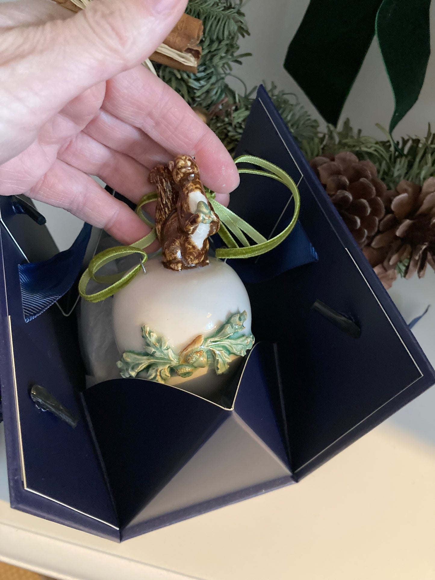 Squirrel bauble Original sculpture by blind artist